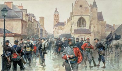 Un rassemblement des Garibaldini et des troupes françaises à Tours - Ludovico Marchetti