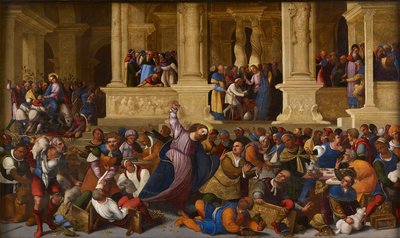Le Christ chassant les marchands du temple - Ludovico Mazzolino