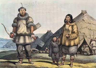 Famille tchouktche devant une hutte, détroit de Béring, Russie - Ludwig (1795 1828) Choris