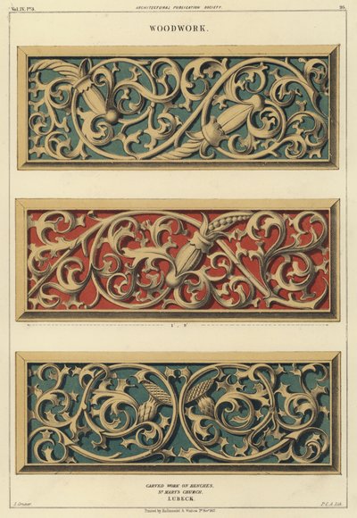 Boiseries sculptées sur les bancs de l