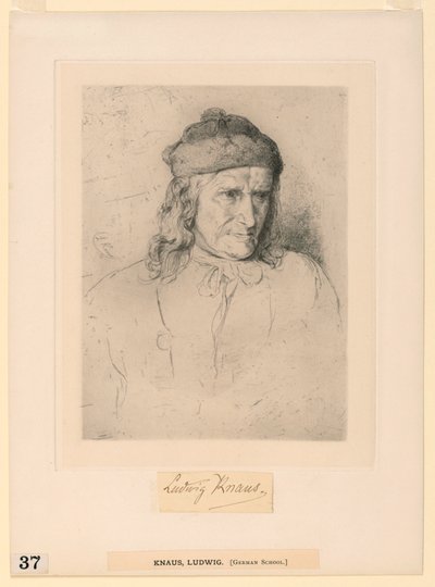 Homme avec un bonnet de fourrure - Ludwig Knaus