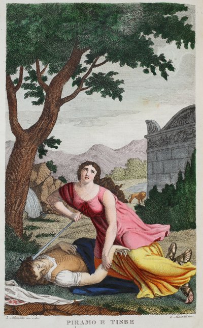 Pyramus et Thisbe ou Piramo e Tisbe, Livre IV, illustration des Métamorphoses d
