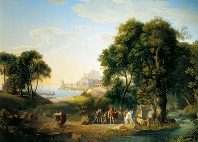 Énée rencontrant Andromaque à Butrinto - Luigi Basiletti