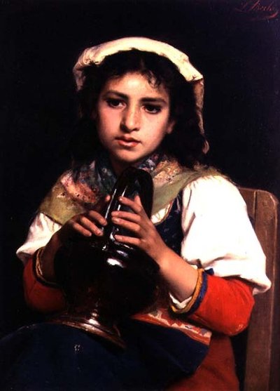 Fille avec une cruche - Luigi Bechi