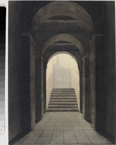 Perspective du couloir au couvent des Capucins, à Gênes - Luigi Garibbo