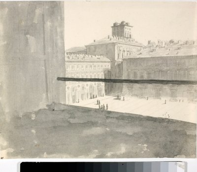 Vue sur une place depuis une fenêtre, Italie - Luigi Garibbo