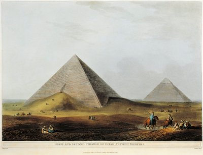 Habitation arabe construite sur des ruines anciennes le long du canal de Menuf en Égypte - Luigi Mayer
