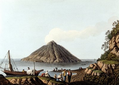 Île de Stromboli - dans Vues de la domination ottomane, en Europe, en Asie, et quelques îles méditerranéennes, par Luigi Mayer, Londres - Luigi Mayer
