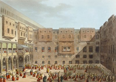 Pratique mamelouke devant le palais de Mourad Bey au Caire - Luigi Mayer