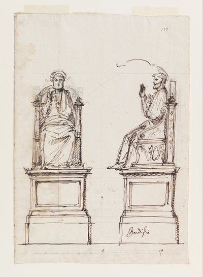 Projet de trône en marbre pour la statue de Saint-Pierre, Saint-Pierre de Rome - Luigi Vanvitelli
