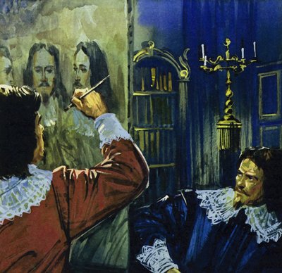Le roi Charles Ier invite Van Dyck en Angleterre pour peindre son portrait (lithographie couleur) - Luis Arcas Brauner