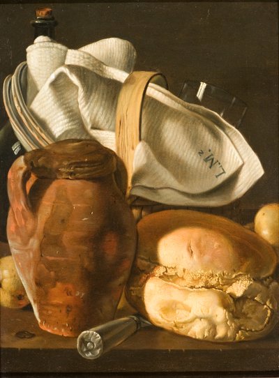 Nature morte avec pain, cruche et serviette, après vers 1830 - Luis Egidio Melendez