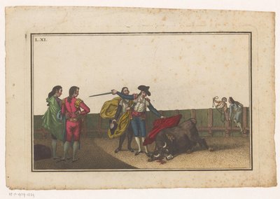 Taureau piqué par un matador (Collection des principales suertes d