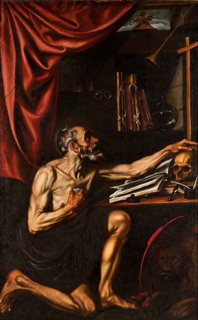 Espagnol : San Jerónimo penitente en su estudio St Jerome Doing Penance in his Study - Luis Tristán