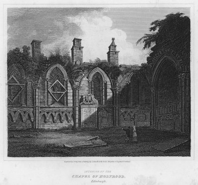Intérieur de la chapelle de Holyrood, Édimbourg (gravure) - Luke (after) Clennell