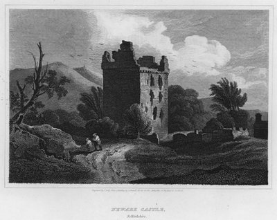 Château de Newark, Selkirkshire (gravure) - Luke (after) Clennell