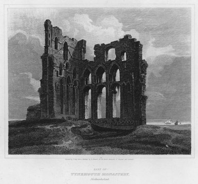 Partie du monastère de Tynemouth, Northumberland (gravure) - Luke (after) Clennell