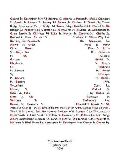 Cercle de Londres - Luke M Walker