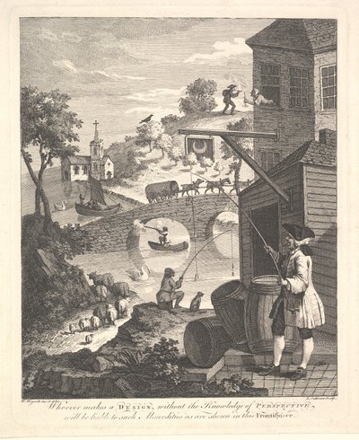 Satire sur la Fausse Perspective: Frontispice de la Perspective de Kirby, février 1754 - Luke Sullivan