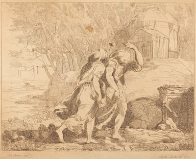 Deux Figures Fuyant - Lydia Bates after John Hamilton Mortimer