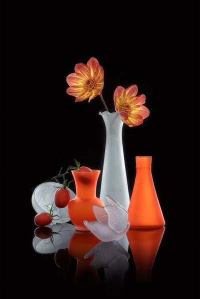 Nature morte aux vases lumineux - Lydia Jacobs