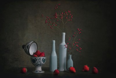 Nature morte aux baies rouges - Lydia Jacobs