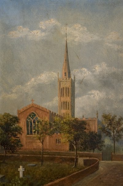Église de la Sainte-Trinité et cimetière, Coventry, vers 1900 - M. E. Colledge