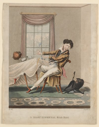 Un œuf des plus infernaux, gravure réalisée par H. Pyall, vers 1825 - M. Egerton