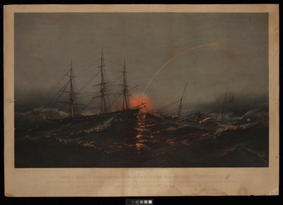 La frégate américaine Sabine, sauvant un bataillon de marines américains du transport Governor. Le 2 novembre 1861 au large des côtes de la Caroline du Sud - M. F. H. De & Parsons Charles Haas