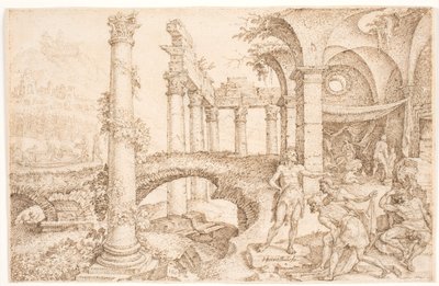 Cham se moquant de Noé - Maarten van Heemskerck