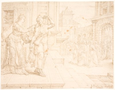 Judith se préparant à aller au camp des ennemis - Maarten van Heemskerck