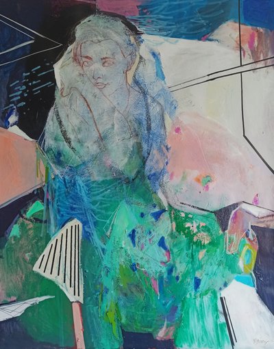 In My Space 2, 2023 (acrylique et pastel sur toile) - Madgalena Morey