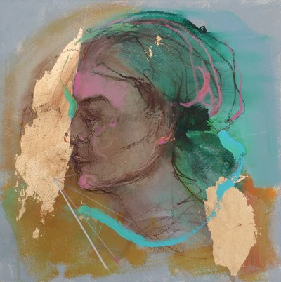 Lost In Thought 6, 2020 (acrylique, pastel et feuille d