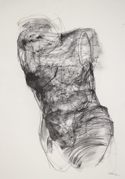 Torse 2, 2022 (fusain sur papier) - Madgalena Morey