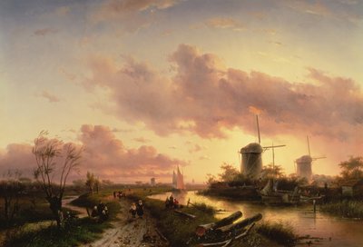 Estuaire avec des figures réparant un bateau - Maerten Fransz van der Hulst