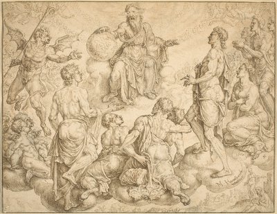 Satan défie Dieu de retirer sa protection de Job - Maerten van Heemskerck