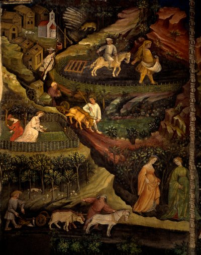 Travail dans les champs (détail) - Maestro (attr. to) Venceslao