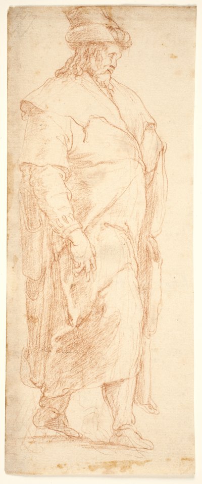 Homme en manteau marchant vers la droite - Maganza