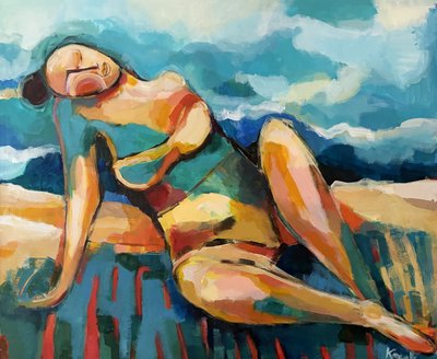Femme abstraite prenant un bain de soleil - Magdalena  Krzak