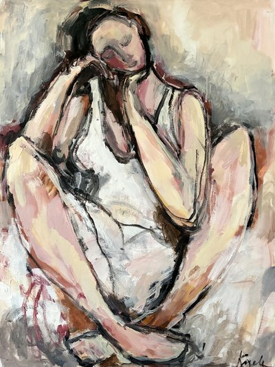 Femme assise, pensive - Magdalena  Krzak