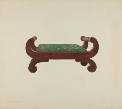 Tabouret - Acajou avec revêtement en crin de cheval, vers 1939 - Magnus S. Fossum