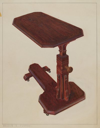 Table de chevet pour invalide, vers 1936 - Magnus S. Fossum