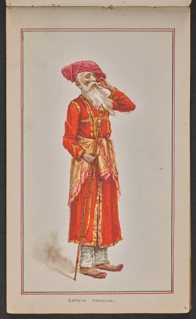 Fonctionnaire âgé du durbar de Kolhapur, vêtu d