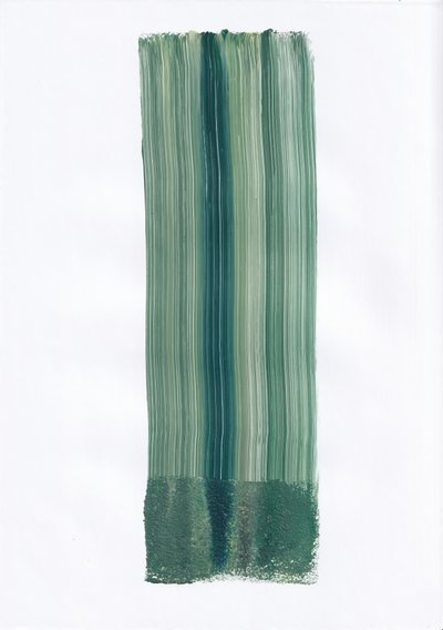 Abstraction aux touches de pinceau vertes - Maira Ribena
