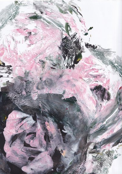 Abstrait dynamique rose et gris - Maira Ribena
