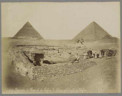 Pyramides de Khéops et de Khéphren, le Sphinx et le temple de Khéphren - Maison Bonfils