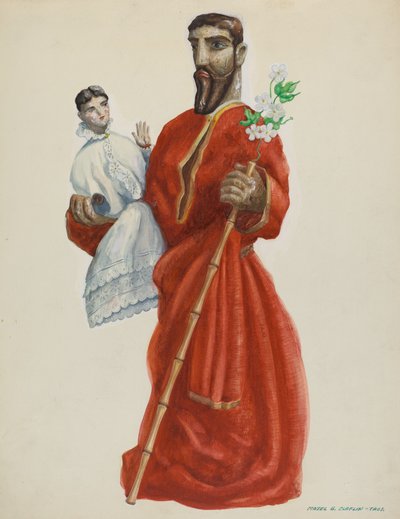 Santo sculpté et peint - San Jose, vers 1938 - Majel G. Claflin