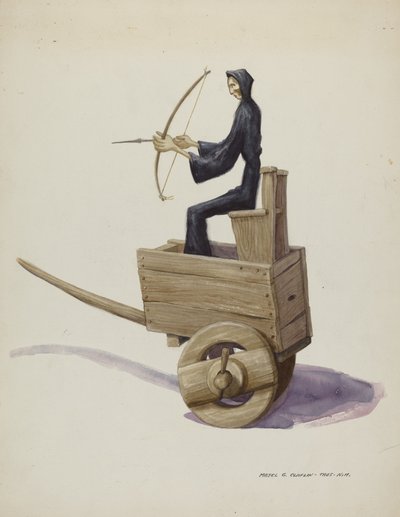 El Muerto Figure de la mort et charrette, vers 1937 - Majel G. Claflin
