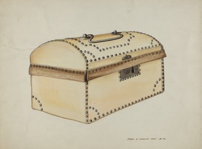 Boîte recouverte de cuir, vers 1937 - Majel G. Claflin