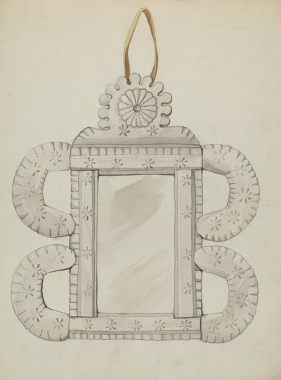 Cadre de miroir en étain, vers 1936 - Majel G. Claflin